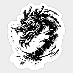 Symbolic zodiac Black Chinese Dragon Sticker